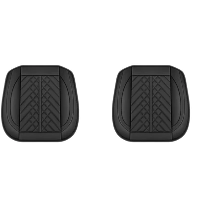 Funda de asiento delantera de coche alfombrilla de cuero PU transpirable protector de cojín de silla negro Foto 1 de 4