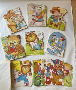 Vintage Geburtstagskarten Kinder Tiere Oma Onkel Wiederverkäufer Basteln Lot 49 Galant - Bild 1 von 14