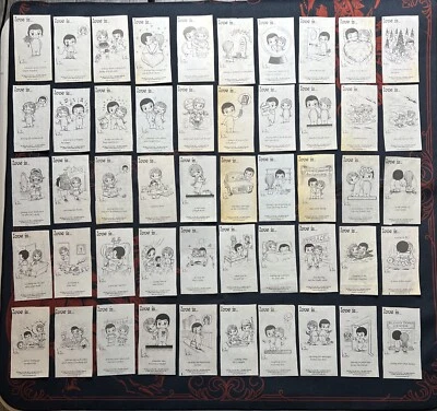 Lote de 50 recortes de papel de notícias originais vintage Love Is… por Kim Casali 1999-2013 - Imagem 1 de 2