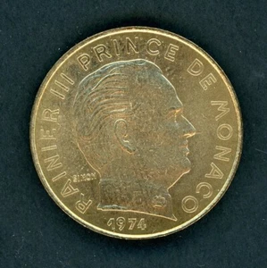 MONACO 20 CENTIMES 1974 KM # 143 XF-AU. - Picture 1 of 2