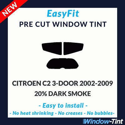 Fácil de Colocar Estática Precortado Tinte para Citroën C2 3-Door Hatch 2002-09 - Imagen 1 de 3