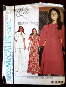 Vintage McCalls Sewing Pattern 5322 Misses Dress Top Pants Size 12 14 UNCUT 1976 - Picture 1 of 5