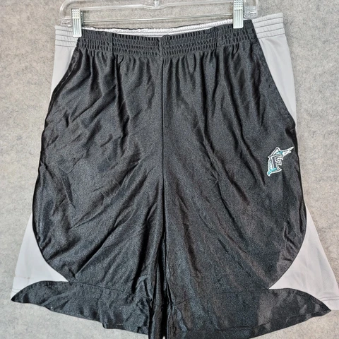 Miami Marlins Men's Shorts MLB Baseball Black Gray MLB True Fan Size M Cover