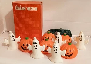 Halloween Lillian Vernon Ghosts and Pumpkins Light String Original Box TESTED - Picture 1 of 5