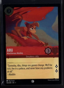 Lámina común Abu Mischievous Monkey 103/204 el primer capítulo de Disney Lorcana casi nuevo - Imagen 1 de 3