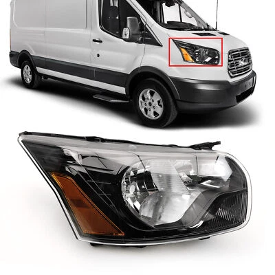 Черный корпус фары в сборе для правой пассажирской стороны Ford Transit 2015-2024 годов выпуска - Изображение 1 из 4