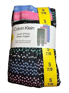 [CK] Calvin Klein Sleep Pants Joggers Blue Dino Si: [ 10/12, 14/16 ]- 3 PACK set - Picture 1 of 10
