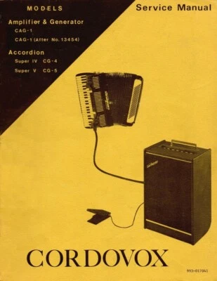 CMI CORDOVOX Super V IV Accordion Service Manual repar Schematic Diagram Farfisa - Image 1 of 3
