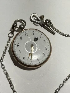 Antike Fusee Taschenuhr Sterling Silber Schlüsselaufzug - Bild 1 von 12