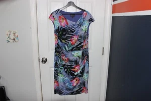 Connected Apparel blau/lila ärmelloses geblümtes Kleid (Größe 16) neu mit Etikett - Bild 1 von 5