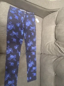 Gap Kids 1969 Super Skinny Jeans Floral Print Denim Sz 14 NWT - Picture 1 of 6