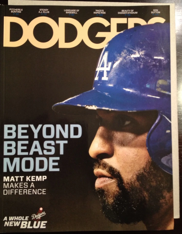RARE Dodgers Magazine MATT KEMP June 2013 Program Mint  Beastmode - Image 1 of 1