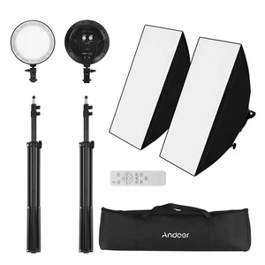 Andoer Professional Studio Photography Softbox LED Light Kit Including 50*70cm - Picture 1 of 12