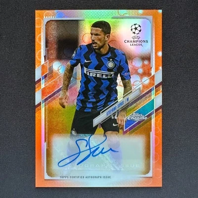 2020-21 Topps Chrome UCL Orange Bubbles Refractor Stefano Sensi #CA-SNS Auto - Image 1 of 2