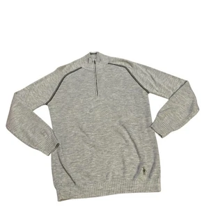 SmartWool Quarter Zip Merinowolle Pullover Grau Herren Medium Leicht Outdoor - Bild 1 von 11
