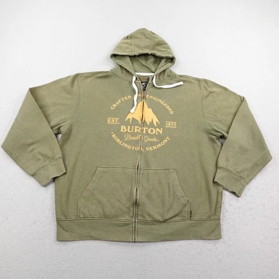 Burton Hoodie Mens XL Green Full Zip Up Sweatshirt Snowboarding Mountain Dew - Image 1 of 4