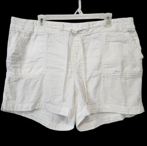 Old Navy Safari Pull On Shorts Donna XL Bianco Casual Vacay Tasche 100% Cotone - Foto 1 di 10