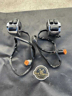 96 & Up Harley Chrome Dyna Sportster Left Right Hand controls Switches Oem - Image 1 of 4