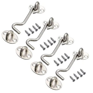 Cabin Hook Eye Latch Stainless Steel Privacy Hardware Hook Gate Door Swivel W... - Picture 1 of 6