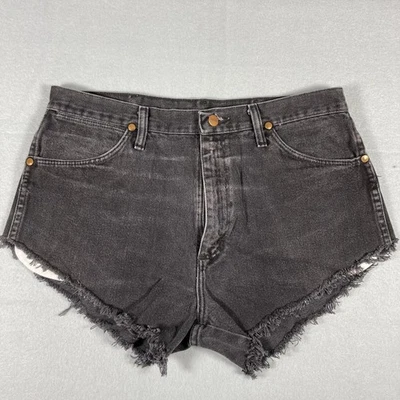 Pantalones Cortos Wrangler Para Mujer 33 (32) Desteñidos Negros Denim Corte Crudo Corte Vaquero 13MWZ Foto 1 de 4