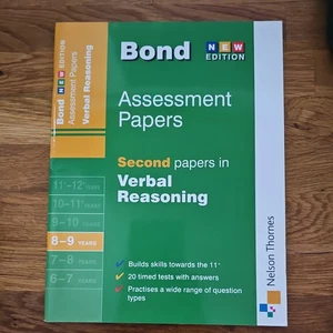 Bond 11+ Assessment Papers: Verbal Reasoning Second Papers, 8-9 years - Picture 1 of 4