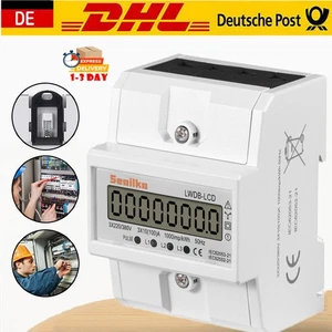 Contatore di corrente LCD trifase calibrato trifase per guida DIN 4 fili~ - Foto 1 di 12