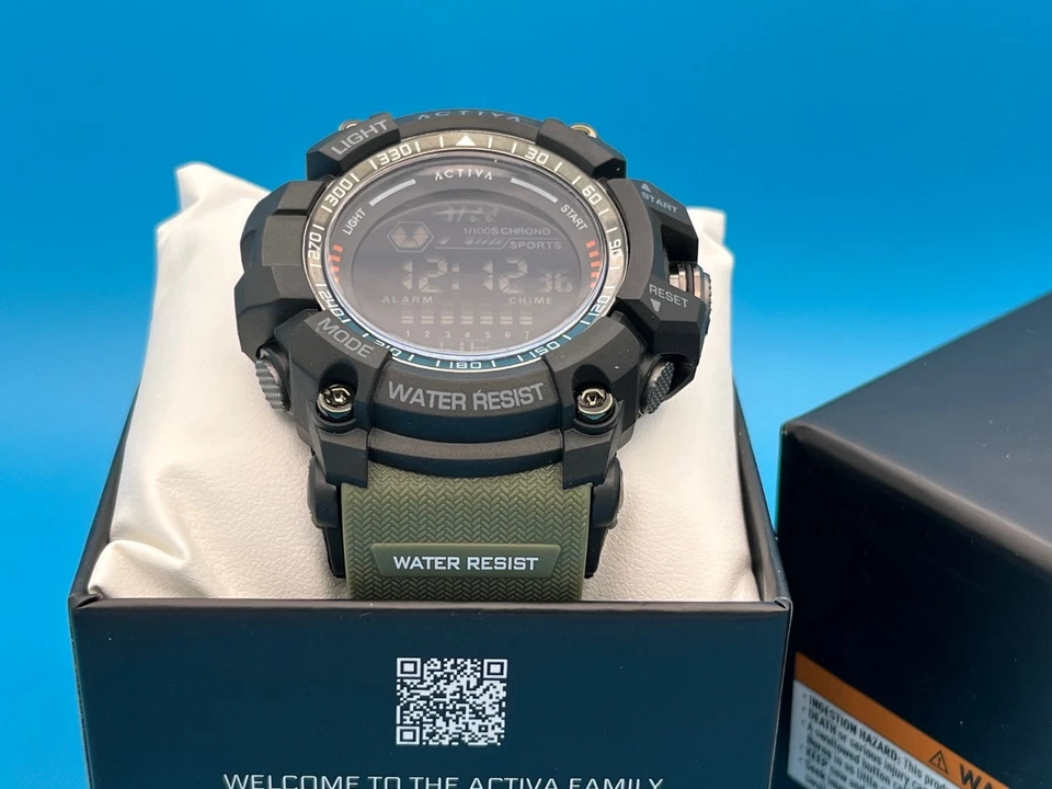 Activa x Invicta Digital 56mm Men's Watch Green Black ACW8020-003