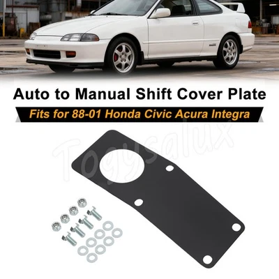 For Honda Civic Acura Integra 88-01 Metal Auto-Manual Shift Conversion Cover Kit - Image 1 of 4