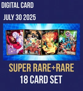 TOPPS NOW JULY 30, 2025 SR GOLD + SILVER RARE 18 CARD SET TOPPS MARVEL COLLECT - Picture 1 of 1