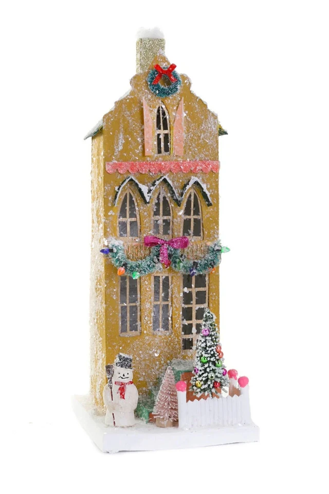 Cody Foster Рождественский Светящийся Дом, Блестящий Дом, Горчичный Таунхаус, #HOU-340 - Изображение 1 из 4