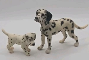 Schleich Realistic Animal Figurines Dalmatian Adult & Puppy Collectibles - Picture 1 of 5