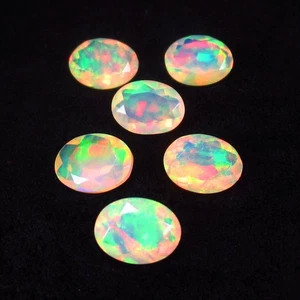 Set ovale opale di fuoco gioco etiope multicolore naturale 5,04 ct - 2302 - Foto 1 di 4