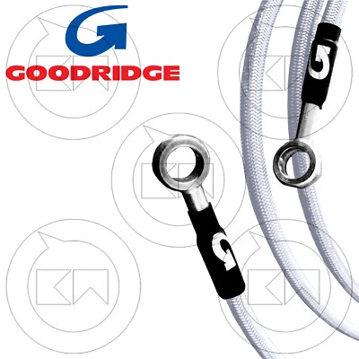 TUBI FRENO IN TRECCIA BIANCO GOODRIDGE HONDA CBR 1000 RR 2008-2009-2010-2011 Foto 1 de 2