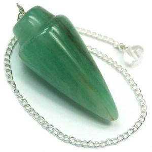 Bulk 5 Pcs Natural Green Aventurine Cone Shaped Gemstone Dowsing Pendulums - Picture 1 of 2