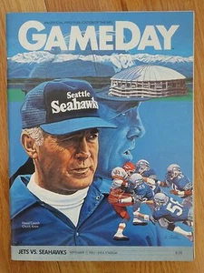 NEW YORK JETS vs SEATTLE SEAHAWKS Sept 11 1983 Program CHUCK KNOLL RICHARD TODD - Picture 1 of 2