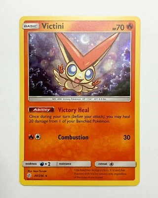 Victini Holo 30/236 - Pokemon Card Cosmic Eclipse Rare - MINT PACK FRESH - Image 1 of 2