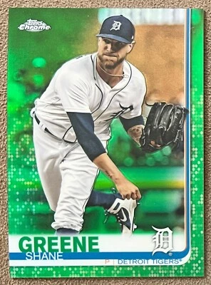 Shane Greene 2019 Topps Chrome Green Wave Refractor #21 /99 Detroit Tigers Card - Image 1 of 2