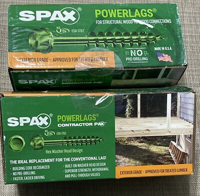 Tornillos estructurales exteriores de cabeza hexagonal recubiertos de verde SPAX 1/4" x 6" (100 en total) Foto 1 de 4