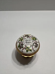 Halcyon Days Enamels Trinket Box Mother's Day 1984 Love to Mother Flowers - Picture 1 of 20