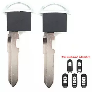 2Pcs New Uncut Smart Remote Emergency Insert Key Blade Blank for Mazda 3 5 6 - Picture 1 of 6