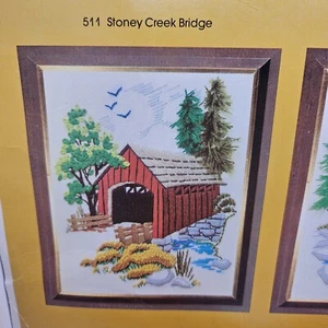 The Creative Circle #511 Stoney Creek Bridge Stitching Kit 1979 USA READ - Picture 1 of 9
