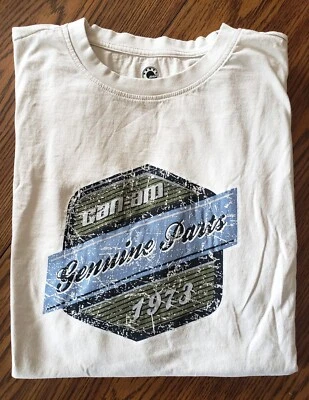 Can-Am Genuine Parts 1973 Shabby BRP Logo Men's Beige T-Shirt XL Tee - Image 1 of 4