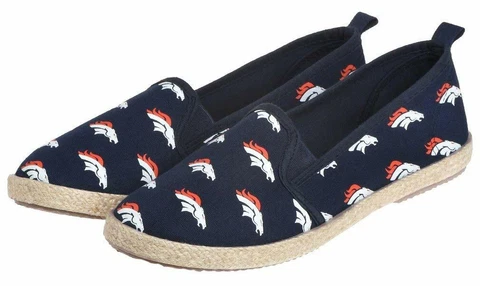 FOCO NFL Women's Denver Broncos Espadrille Canvas Shoe Cover