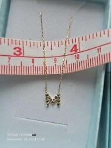 Dainty Letter Necklace 18k Japan Gold Stamped 750/18k - Picture 1 of 10