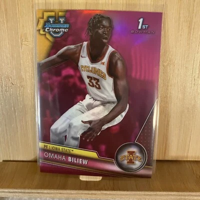 Omaha Biliew 1st Pink 2023-24 Bowman University Chrome #32 Iowa State Rookie RC - Image 1 of 2