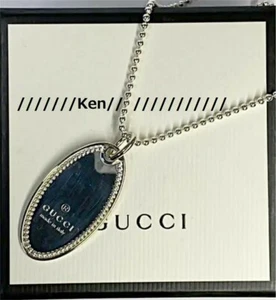GUCCI Halskette Anhänger Kette AUTH Logo selten GG silberfarben Vintage Geschenk kostenloser Versand - Bild 1 von 4