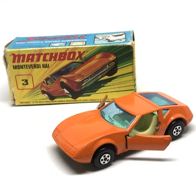 Lesney Matchbox Superfast No. 3 Monteverdi Hai 1973 Orange Made In England W/Box - Image 1 of 4