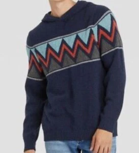 Suéter Pullover Goodfellow & Co Para Hombre Jacquard Con Capucha Azul Marino M Mediano Nuevo - Imagen 1 de 11