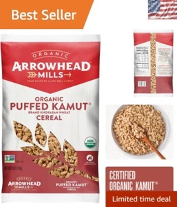 15g Whole Grain Organic Puffed Kamut Cereal, 6 oz - Sugar-Free Delight - Picture 1 of 7