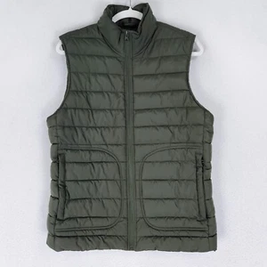 Banana Republic Vest Mens Small Green Quilted Puffer Full Zip Insulated Outdoor - Picture 1 of 11